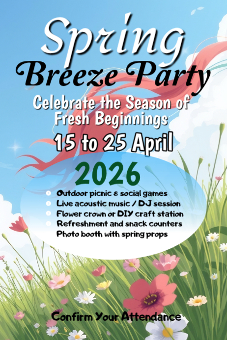 Modèle Blue Spring Party Poster | PosterMyWall