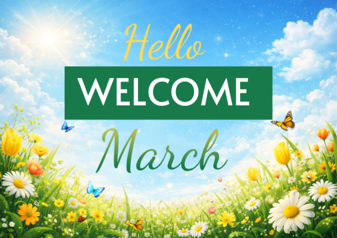 Blue Spring Welcome A4 Template | PosterMyWall