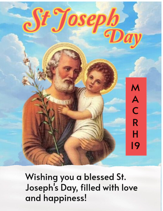 Blue St Joseph Day Celebration Flyer Flyer (us Letter) Template ...