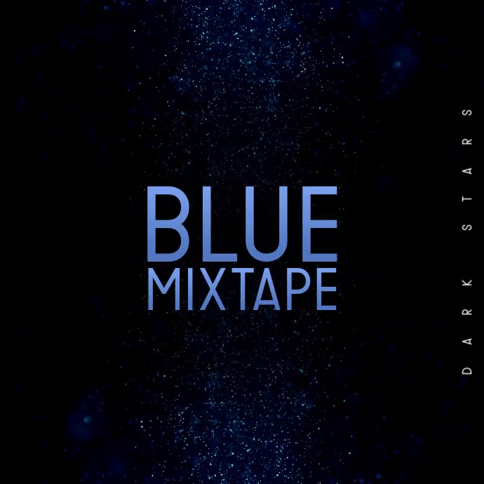 Blue Stars Dark Album CD Cover Video Music Instagram Post template