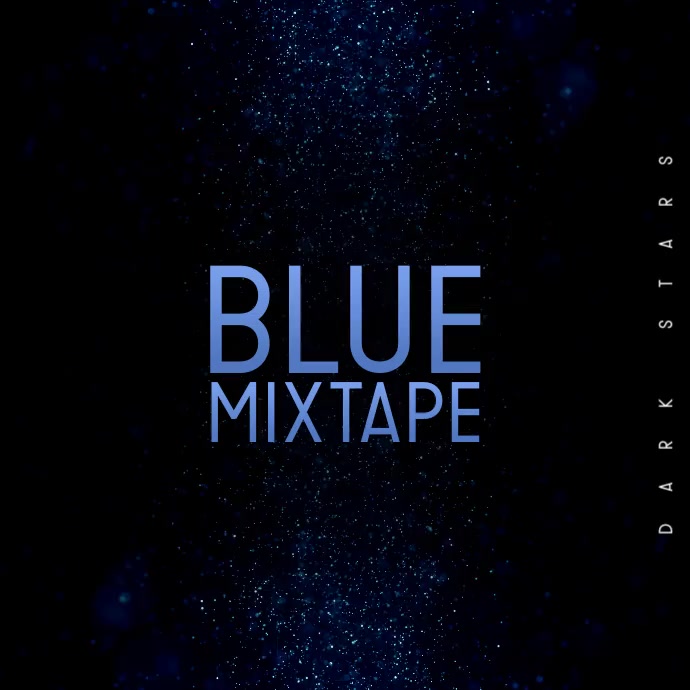 Blue Stars Dark Album CD Cover Video Music Instagram 帖子 template