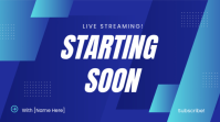 Blue Starting Soon Live Stream Screen | Gaming Stream Overlay Banner YouTube Thumbnail template