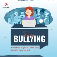 Blue  Stop Bullying  Instagram Post Vierkant (1:1) template