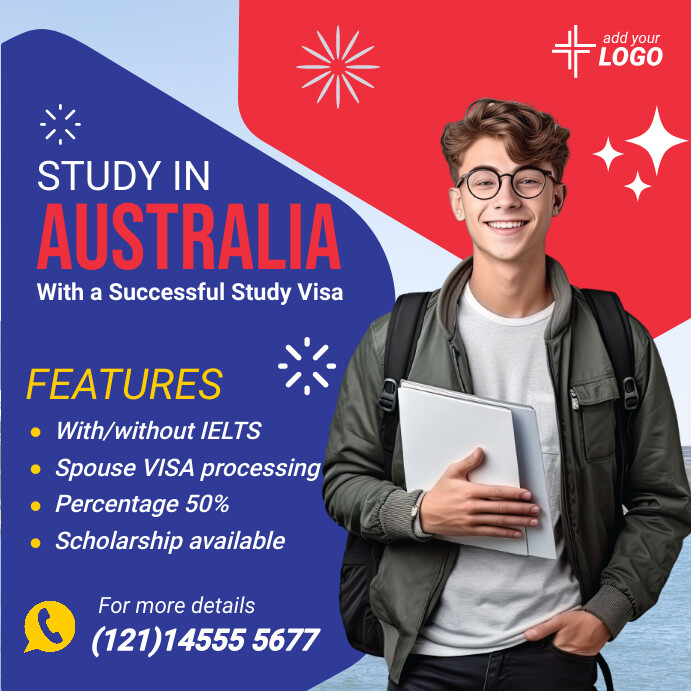 Blue Study In Australia Template Instagram P | PosterMyWall