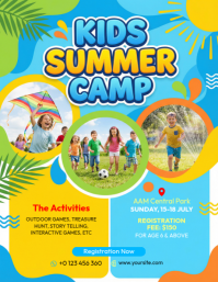 สีน้ำเงิน Kids Summer Camp Iflaya Template