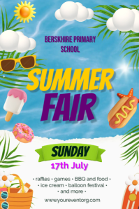 Blue Summer Fair Poster template
