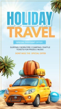 Blue Summer Holidays Instagram Story Instagram-verhaal template