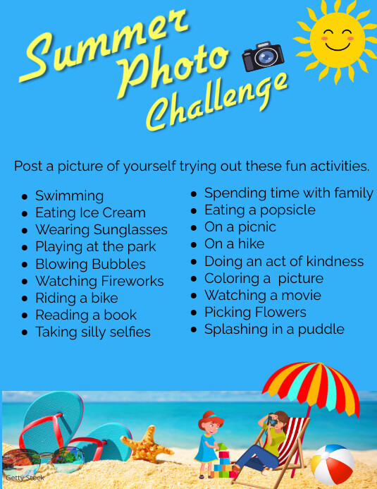 Summer Lette Copy of Blue Summer Photo Challenge Flyer (us Lette | PosterMyWall