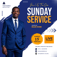 Blue Sunday Service Instagram Post Iphosti le-Instagram template