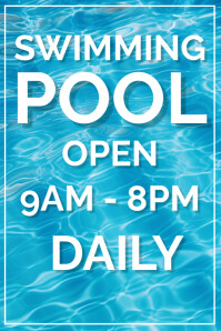Pool Time Out Swimming Pool Hours Posters Template | PosterMyWall