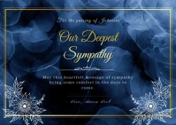 Blue sympathy card Postcard template