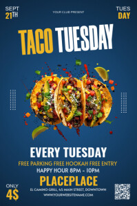 Blue Taco Tuesday Poster template