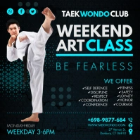 Blue Taekwondo Self Defense Instagram Post Template