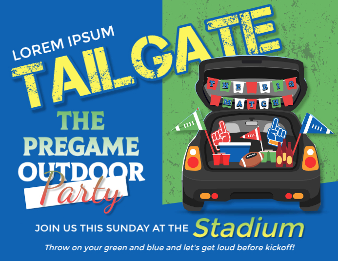 Blue Tailgate Party Flyer Template | PosterMyWall