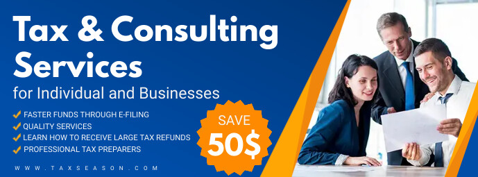Blue Tax Consulting Services Banner Ad Template Postermywall