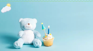 Blue Birthday Celebration Display digitale Template