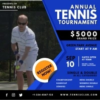 Blue Tennis Championship Video Ad Isikwele (1:1) template