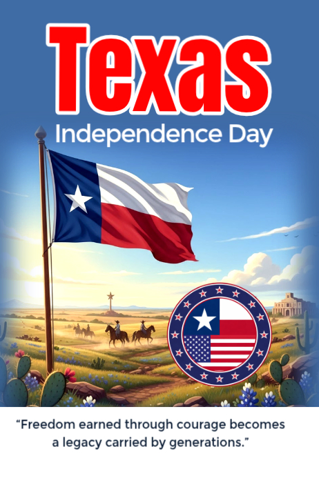 Blue Texas Independence Day Poster Template | PosterMyWall