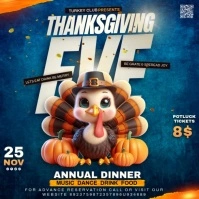 Blue Thanksgiving Eve Instagram Post template