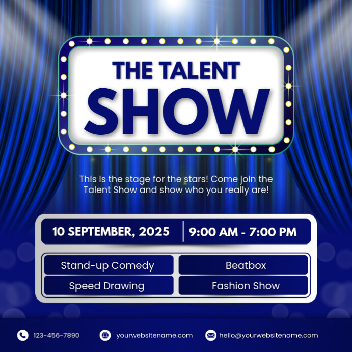 Blue The Talent Show Instagram Post template