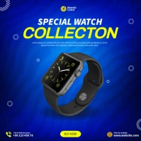 Blue Theme Christmas Watch Quadrato (1:1) template