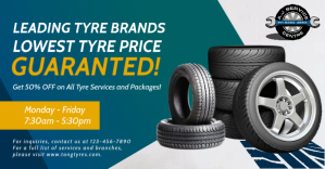 Blue tire shop Facebook post template