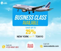 Blue Travel Offer Medium Rectangle template