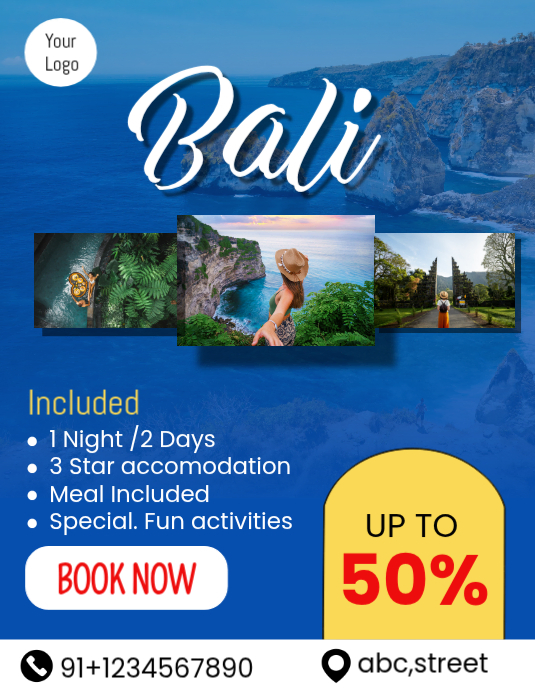 Travel Package Promotion Flyers Template | PosterMyWall