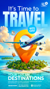 Blue Travel Promotion Instagram Story template