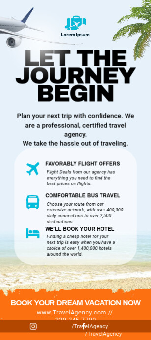 Tourist Rack Card Examples Blue Travel Rack Card Template | PosterMyWall