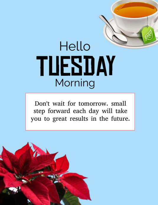 Blue Tuesday Morning Quote Flyer (us Letter) template