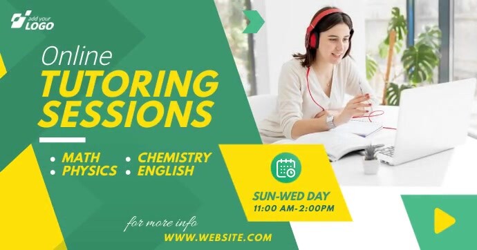 Blue Tutoring Sessions Educational Video Template | PosterMyWall