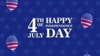 Blue Typographic 4th Of July Celebration Day Digital Display (16:9) template
