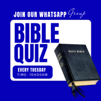 Blue Bible Quiz Event โพสต์บน Instagram Template