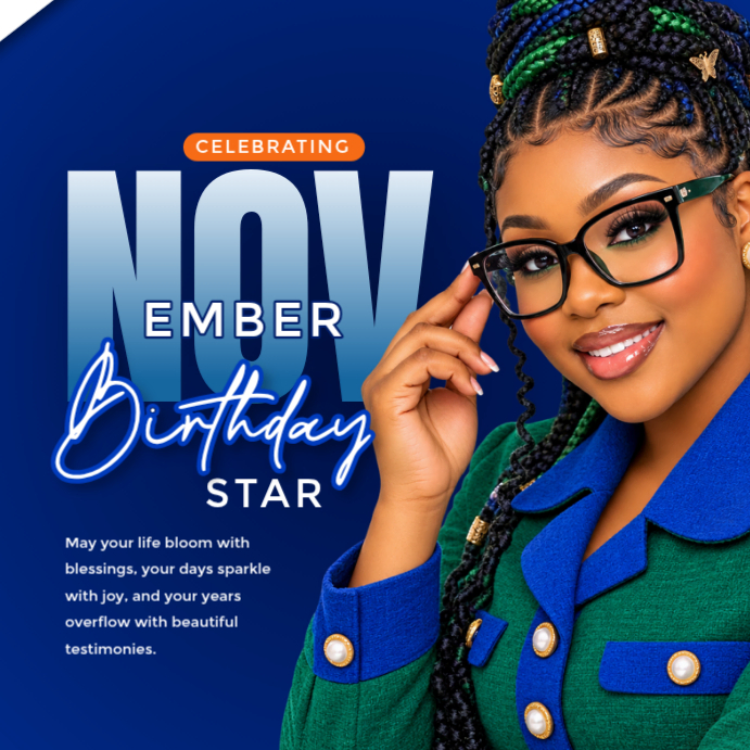 Blue Typographic Birthday Celebration Instagram Post Template ...