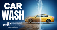 Blue Typographic Car Wash Facebook Shared Image template