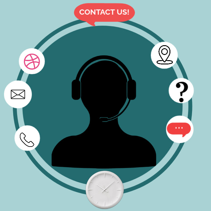 Blue Typographic Customer Service Contact Us Image Instagram Post ...