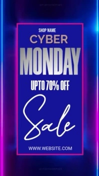 Blue Typographic Cyber Monday  Instagram Reel template