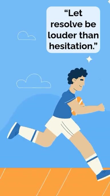 Blue Typographic Determination Quotes  Digital Display (9:16) template