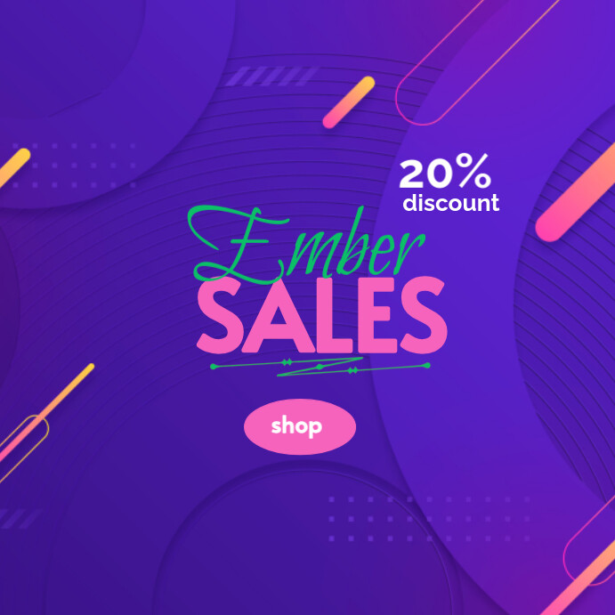 Blue Typographic Ember Sales Design Instagram Post template