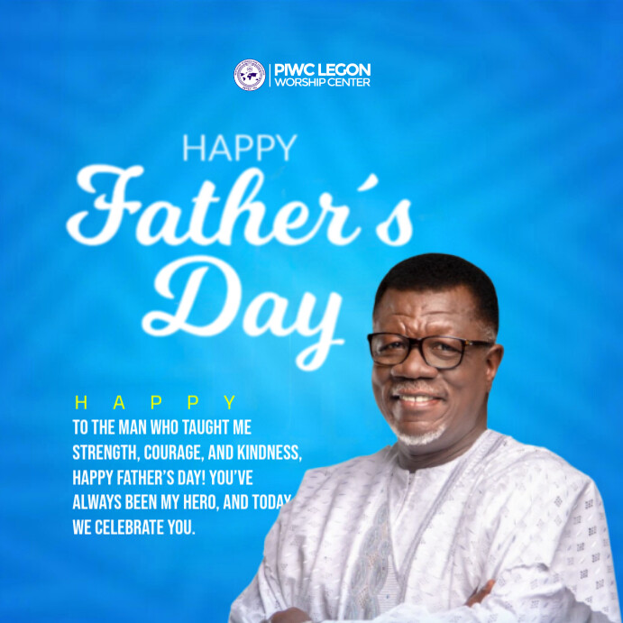 Blue Typographic Father's Day Wish Instagram Post Instagram-bericht template