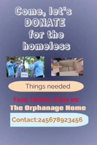 Blue Typographic Homeless Poster template