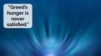 Blue Typographic Inspirational Greed Quotes  Digital Display (16:9) template