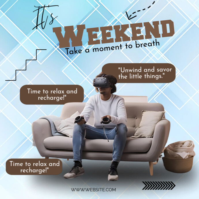 Copy of Blue Typographic It's Weekend Instagram Post | PosterMyWall