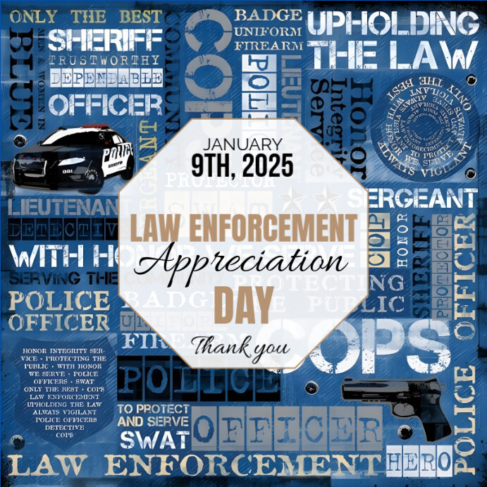 Blue Typographic Law Enforcement Appreciation Day Instagram Post ...