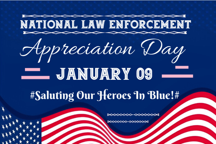 Blue Typographic Law Enforcement Appreciation Day Poster Template ...