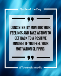 Blue Typographic Motivational Quote Instagram Portrait template