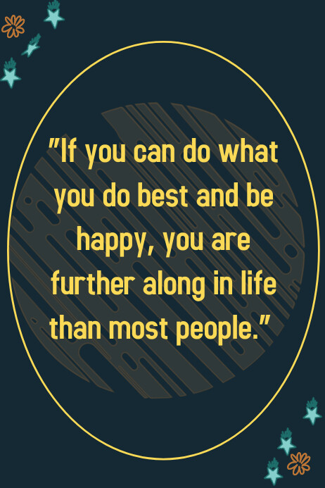 Blue Typographic Quotes About Life Poster template