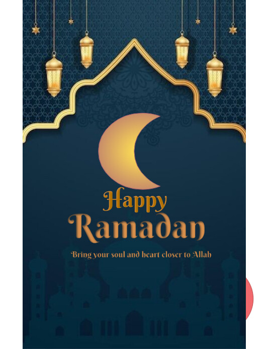 Blue Typographic Ramadan  Flyer (us Letter) template