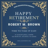 Blue Typographic Retirement Flyer Invitation  Instagram Post template